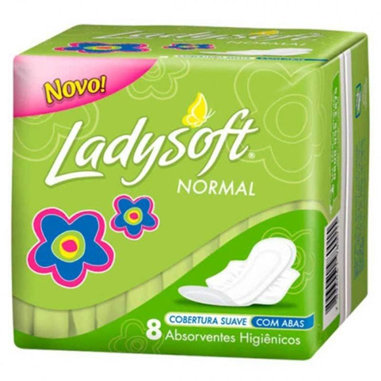 Absorvente Ladysoft Cobertura Suave com Abas 8 unidades - Drogaria Poupa Centro
