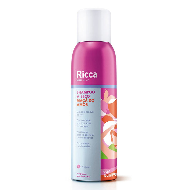 Shampoo a Seco Ricca Maçã do Amor 150ml - Cabelos Frescos