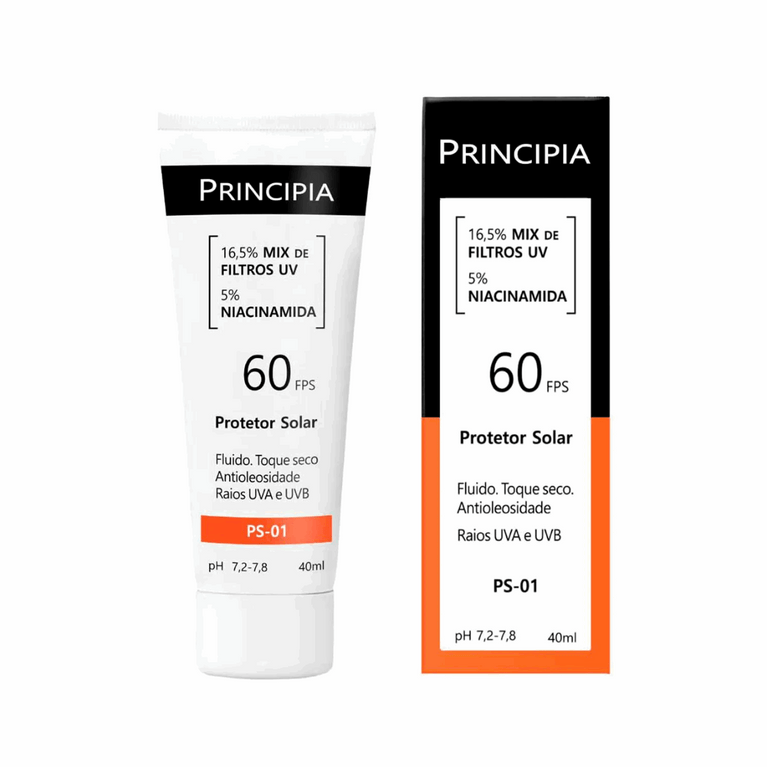 Protetor Solar Fps 60 Fluido Toque Seco Antioleosidade C/ 5%