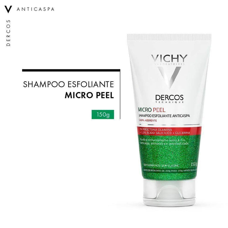 Shampoo Esfoliante Anticaspa Vichy Dercos Micro Peel 150g - Drogaria Poupa Centro