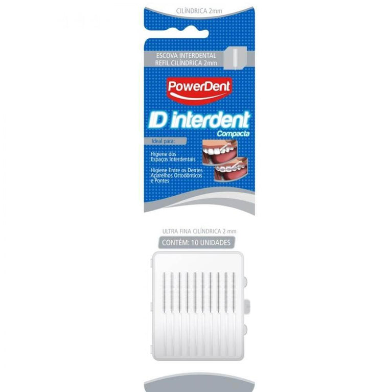Refil para Escova Interdental PowerDent Id Interdent Ultra Fina Cilindrica 2Mm - Drogaria Poupa Centro