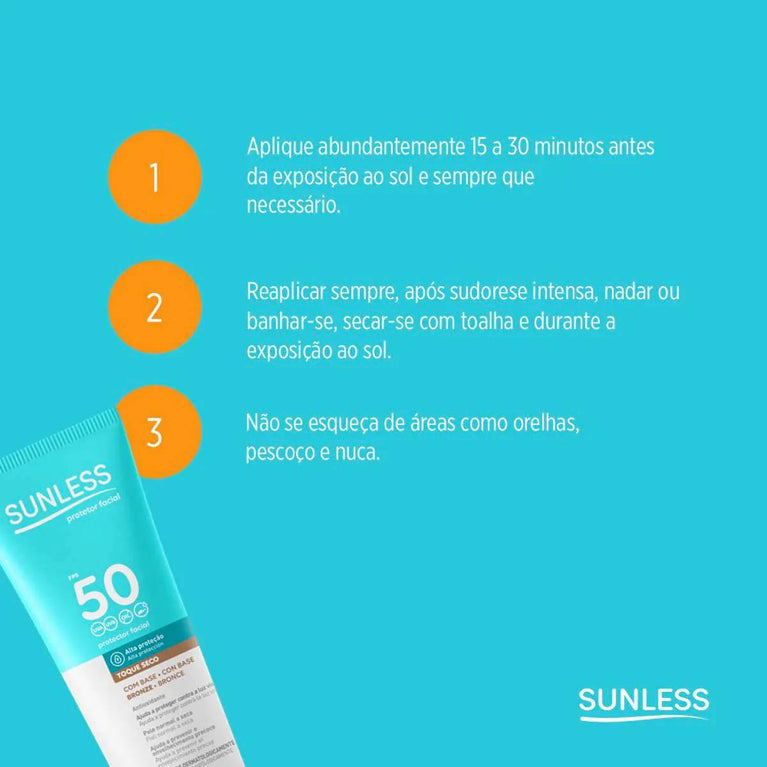 Protetor Solar Facial Sunless FPS 50 Bronze 60g