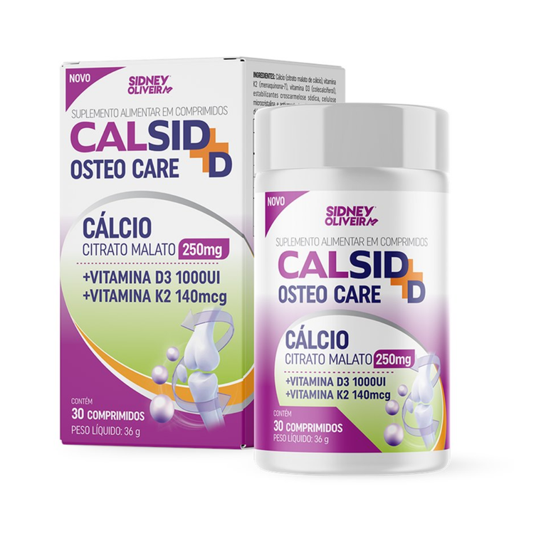 Calsid + D Osteo Care 30 comprimidos Sidney Oliveira VALIDADE 08/2026