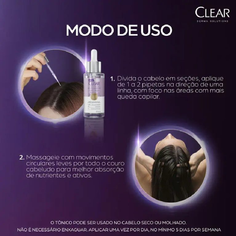 Tônico Capilar Antiqueda Clear Woman Derma Solutions 60ml