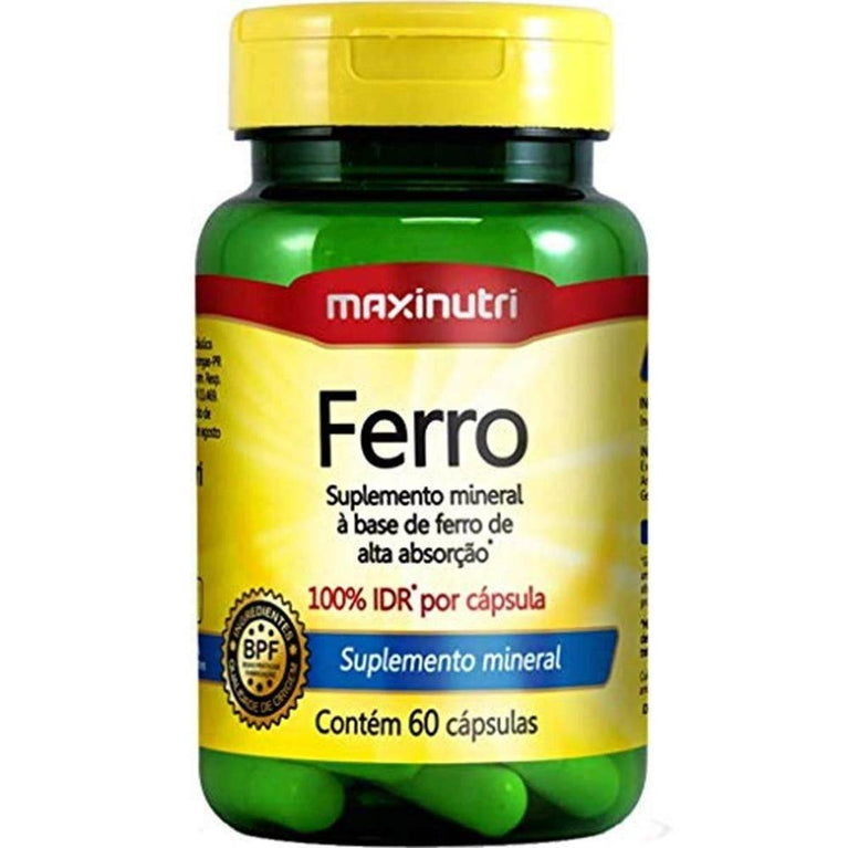 Ferro 100% IDR 60 Cápsulas - Maxinutri - Drogaria Poupa Centro