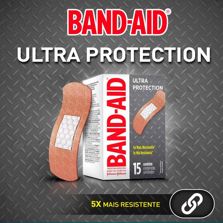 Curativos Band-Aid Ultra Protection Super Resistente 15 unidades
