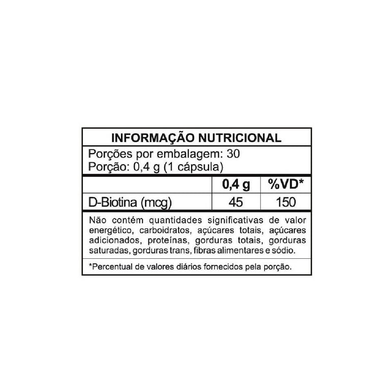 Biotina 45mcg 30 Cápsulas União Europeia Sidney Oliveira