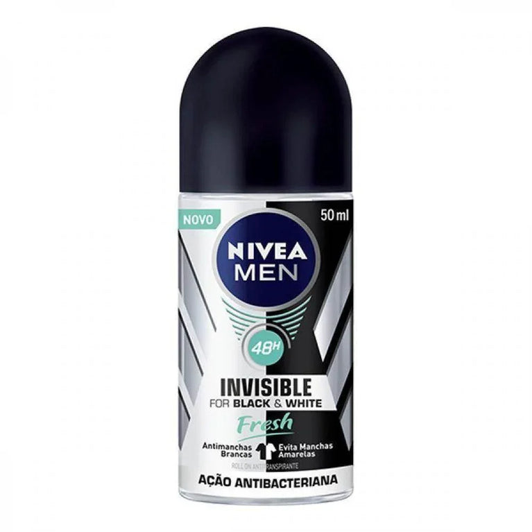 Desodorante Nivea Roll-On 50ml Black e White Invisible Fresh - Drogaria Poupa Centro