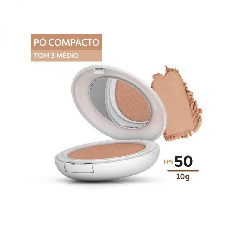 Pó Compacto Protetor Solar Episol Tom 3 Médio FPS50 10g - Drogaria Poupa Centro