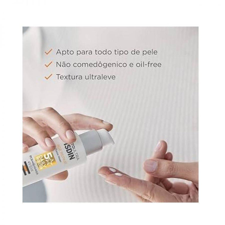 Protetor Solar Facial Foto Ultra Isdin Fusion Water Age Repair Fps50 Com 50ml - Drogaria Poupa Centro