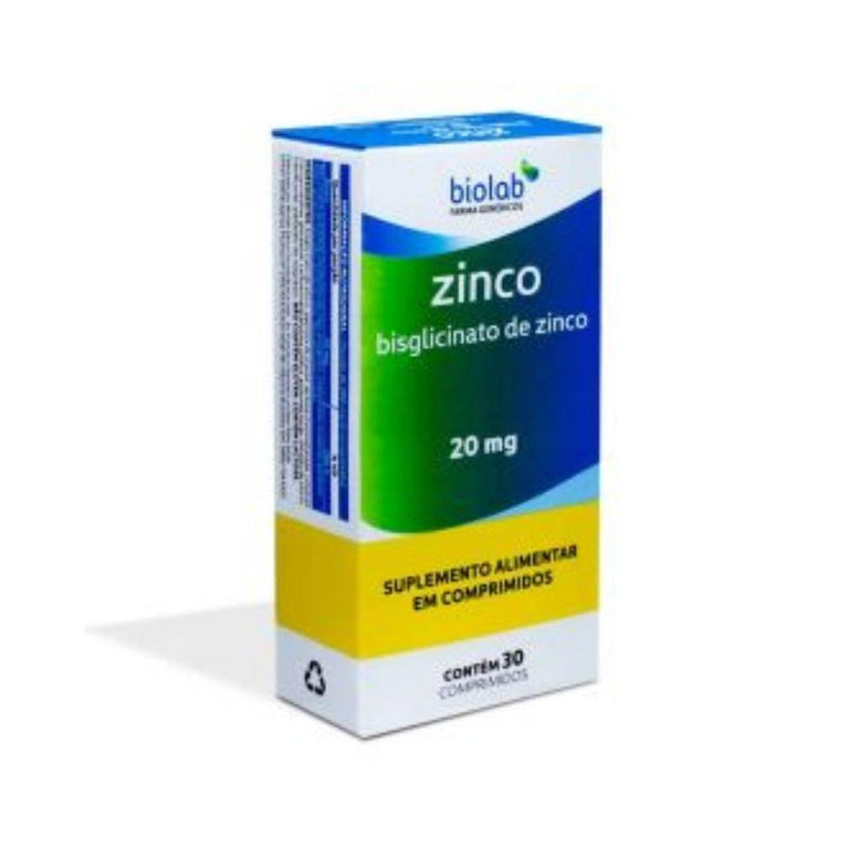Zinco 20Mg Com 30 Comprimidos - Drogaria Poupa Centro