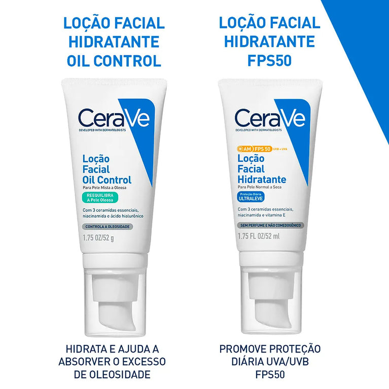 Loção Hidratante Facial CeraVe Oil Control Hidratação Sem Oleosidade com Ácido Hialurônico 52g