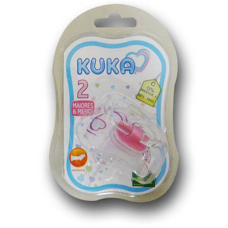 Chupeta Kuka Premium Ortodôntica Silicone Rosa Fase 2