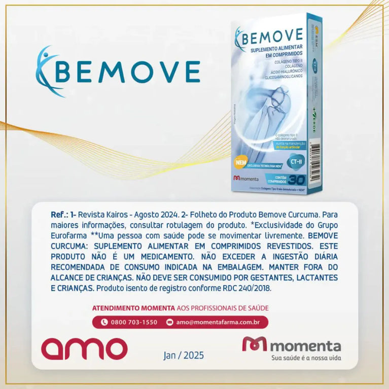Suplemento Alimentar Bemove com 30 Comprimidos