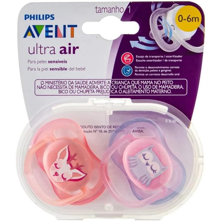 Chupeta Philips Avent Ultra Air Dupla Coruja e Cervo 0-6M
