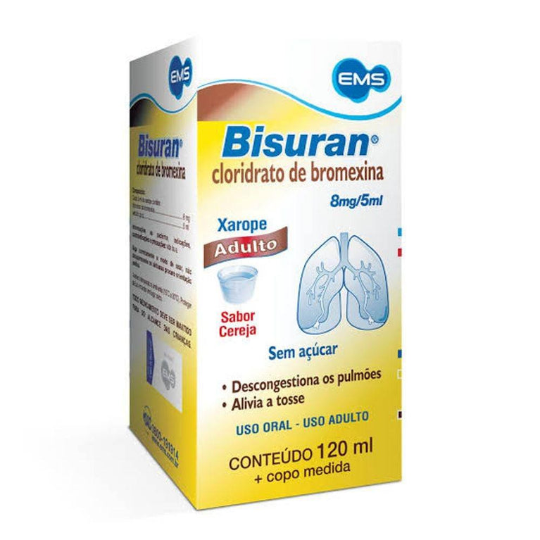 Bisuran 8mg/5ml Adulto 120ml - Drogaria Poupa Centro