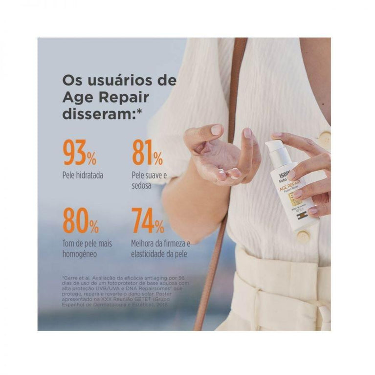 Protetor Solar Facial Foto Ultra Isdin Fusion Water Age Repair Fps50 Com 50ml - Drogaria Poupa Centro