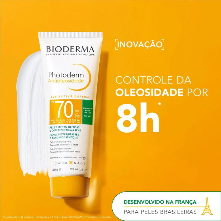 Protetor Solar Gel Creme Toque Seco Antioliosidade Sem Cor Fps 70 - Bioderma