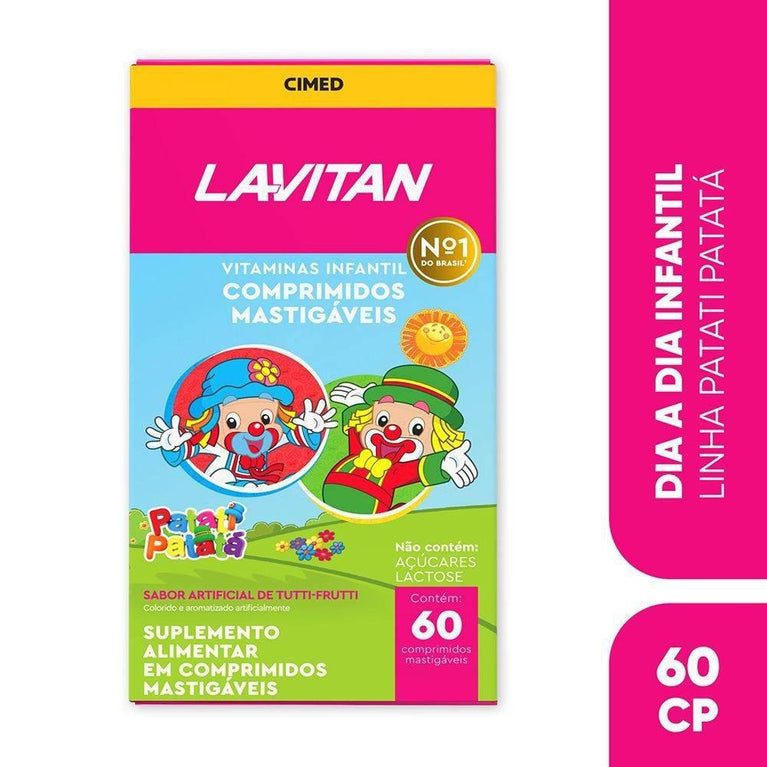 Lavitan Sabor Tutti-Frutti 60 Comprimidos - Drogaria Poupa Centro