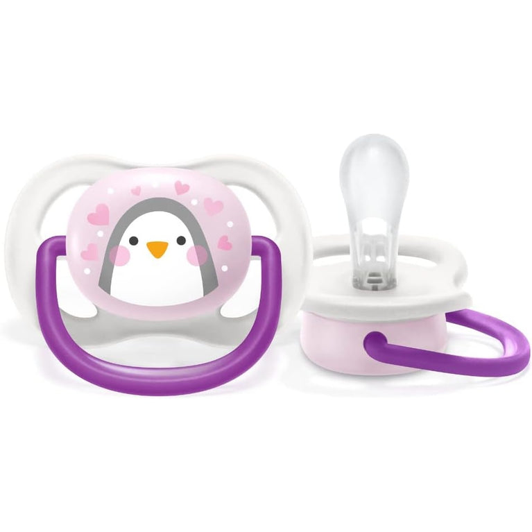 Chupeta Philips Avent Ultra Air 0-6 Meses Pinguim Rosa