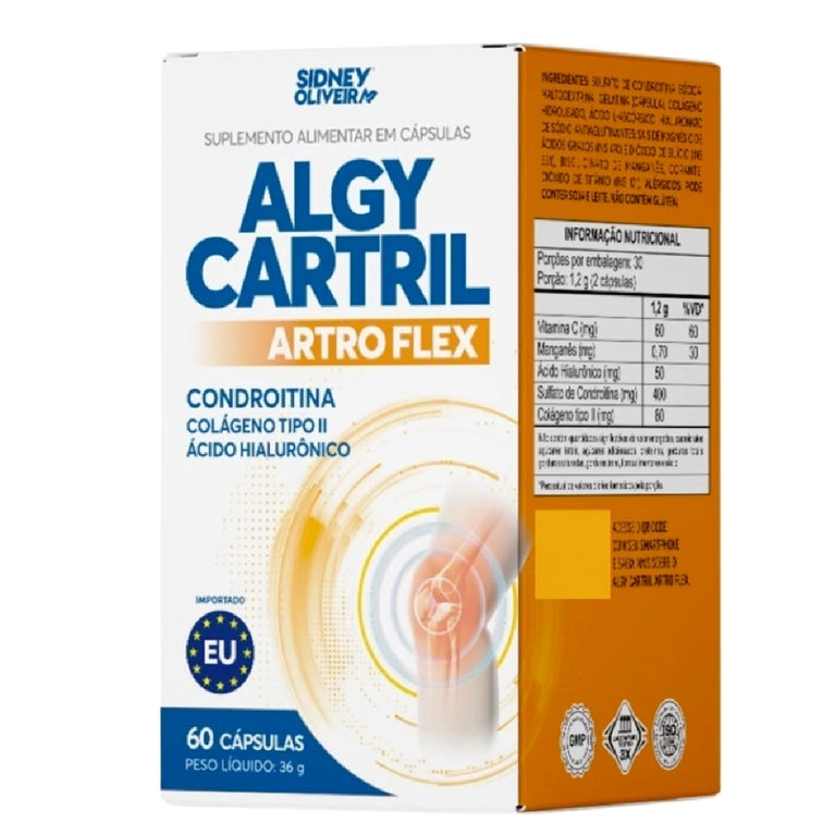 Algy Cartril Artro Flex Colágeno Tipo 2 e Condroitina 60 Cápsulas