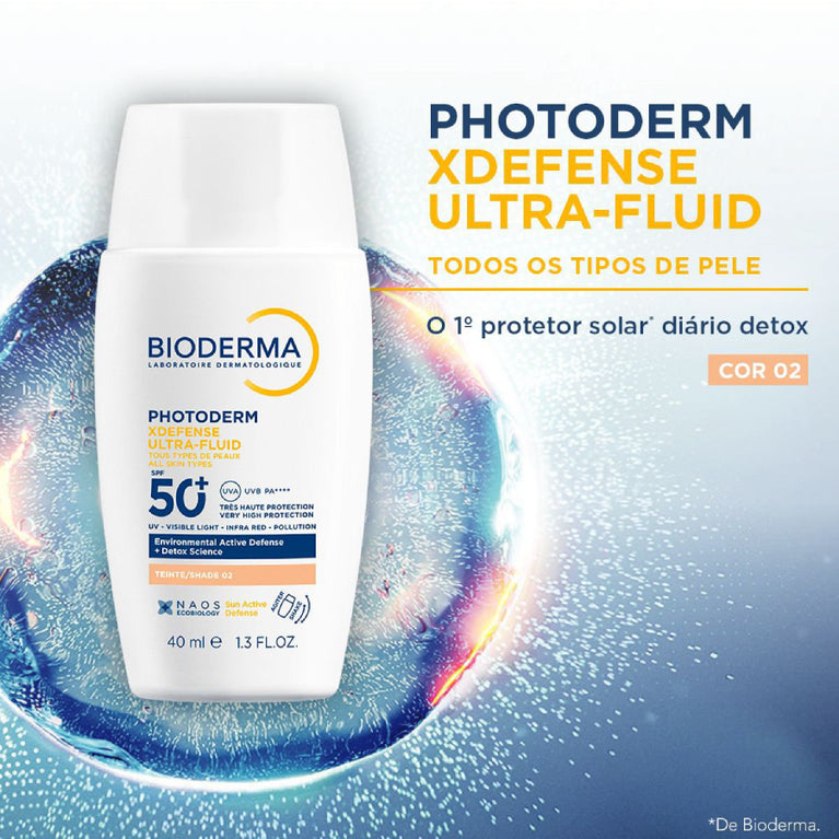 Protetor Solar Bioderma Photoderm XDefense Ultra-fluid Cor 02 FPS 50+ 40ml