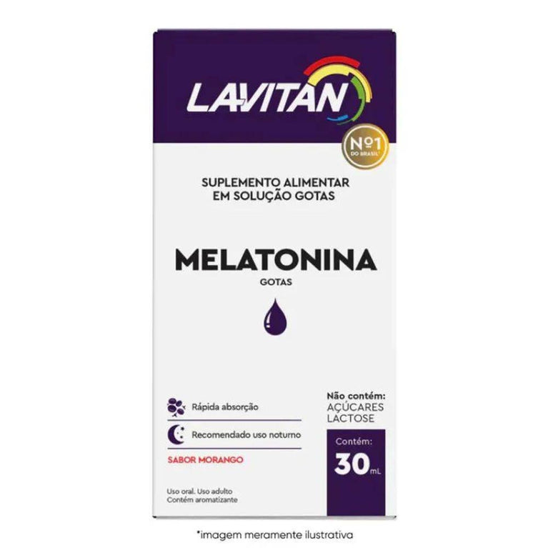 Lavitan Melatonina Gotas Sabor Morango 30ml - Drogaria Poupa Centro
