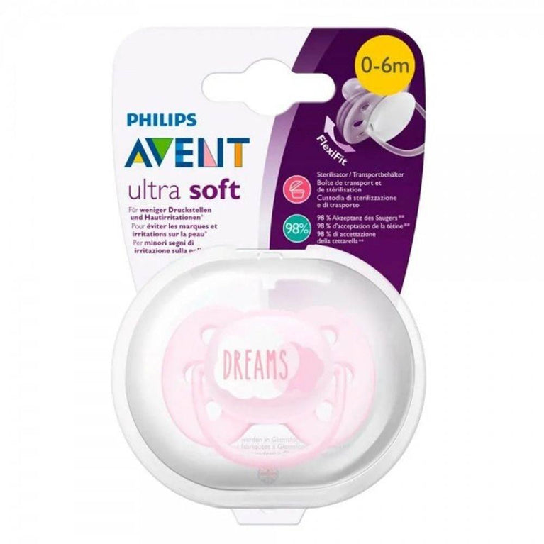 Chupeta Avent Ultra Soft 0 A 6 Meses Rosa Dreams - Drogaria Poupa Centro