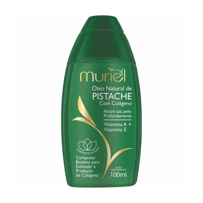 Óleo Corporal Natural Muriel Pistache com Colágeno 100ml