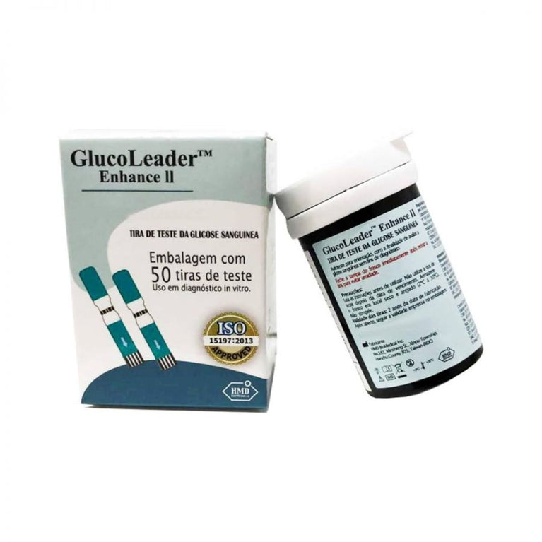 Kit com 6 Tiras Teste De Glicose Glucoleader C/50 Un Glicemia Diabetes