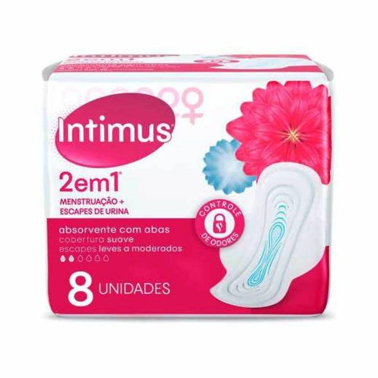 Absorvente Intimus 2 em 1 Com Abas Suave 8 un - Drogaria Poupa Centro