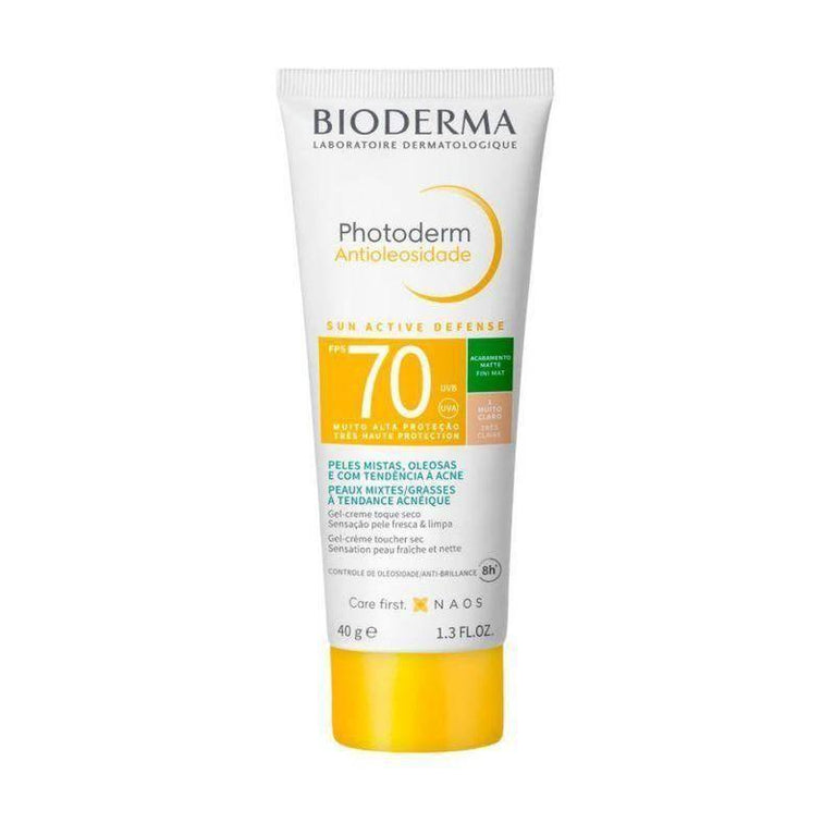 Protetor Solar Facial Antioliosidade FPS 70 Bioderma Photoderm Muito Claro 40g - Drogaria Poupa Centro