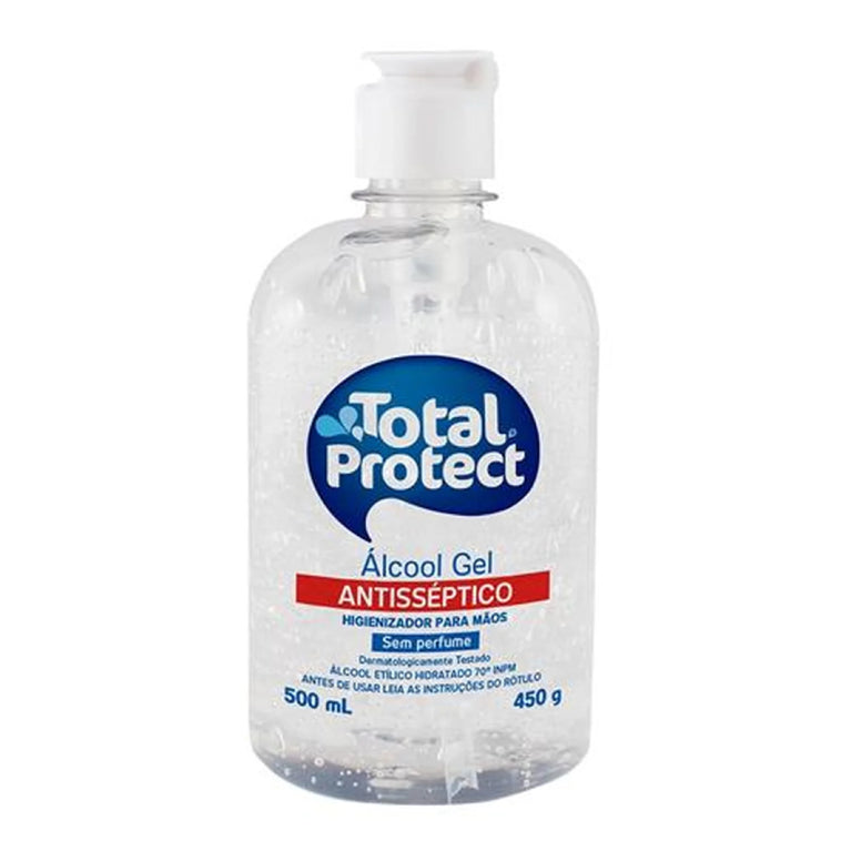 Álcool Gel 70% Total Protect 12x500ml | Antisséptico e Hidratante