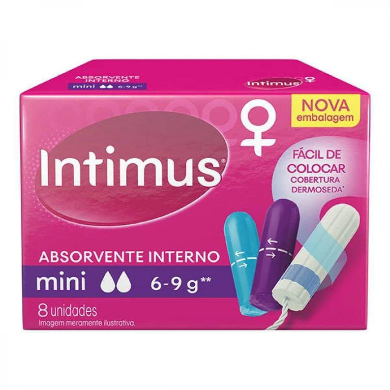 Absorvente Interno Intimus mini com 8 unidades - Drogaria Poupa Centro