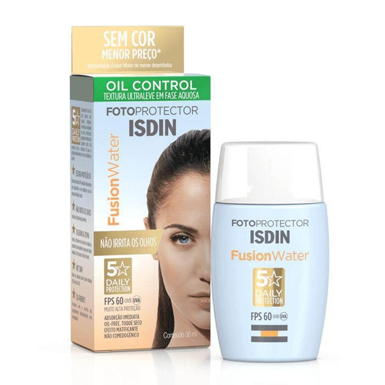 Protetor Solar Facial Isdin Fusion Water Oil Control FPS 60 - 50Ml - Drogaria Poupa Centro