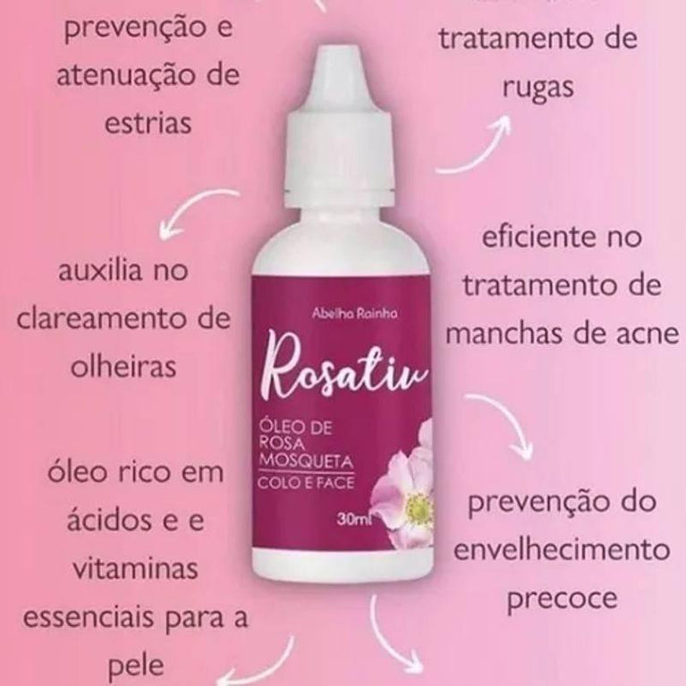 Oleo De Rosa Mosqueta 30 Ml Abelha Rainha - Drogaria Poupa Centro