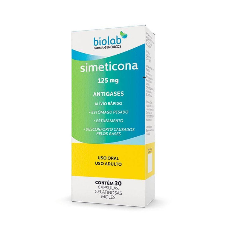 Simeticona Biolab 125Mg - 30 Comprimidos - Drogaria Poupa Centro