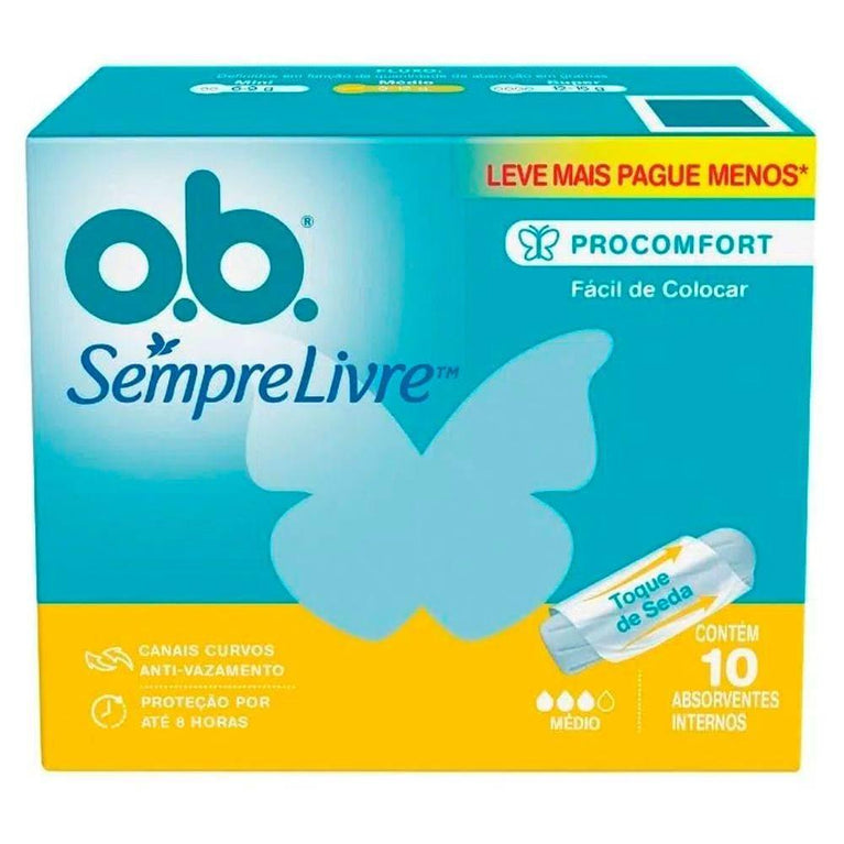 Absorvente OB Médio 10 Unidades - Drogaria Poupa Centro