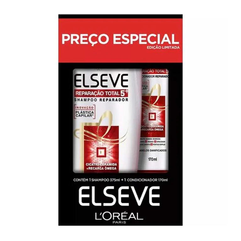 Kit Elseve Reparação Total 5 Shampoo 375ml + Condicionador 170ml