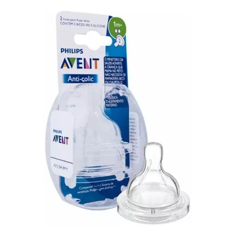 Bico Mamadeira Avent Anti Cólica C/2 T2 1M+ - Drogaria Poupa Centro
