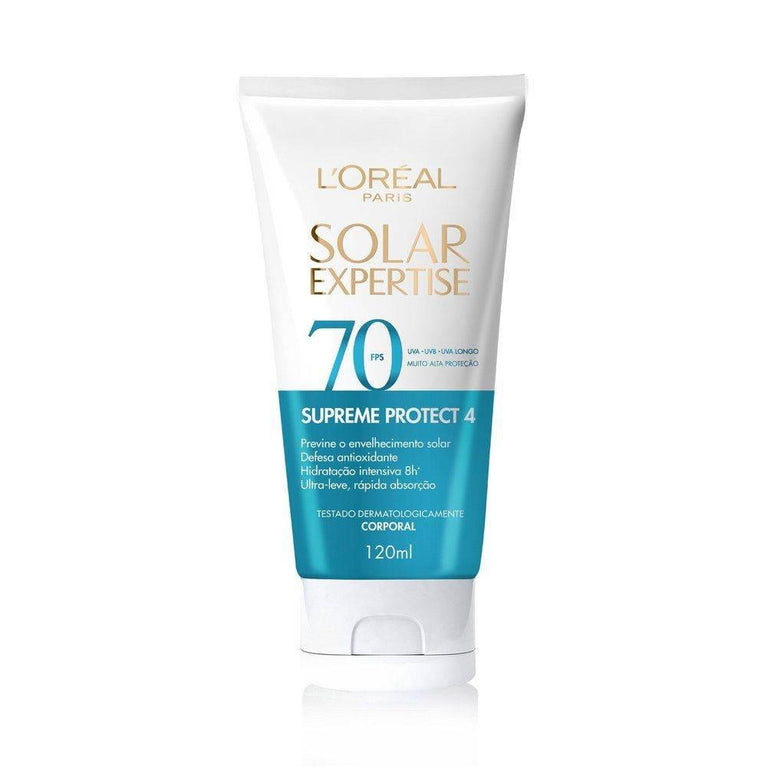 Protetor Solar Corporal L'Oreal Expertise Supreme FPS 70 Loção 120ml - Drogaria Poupa Centro