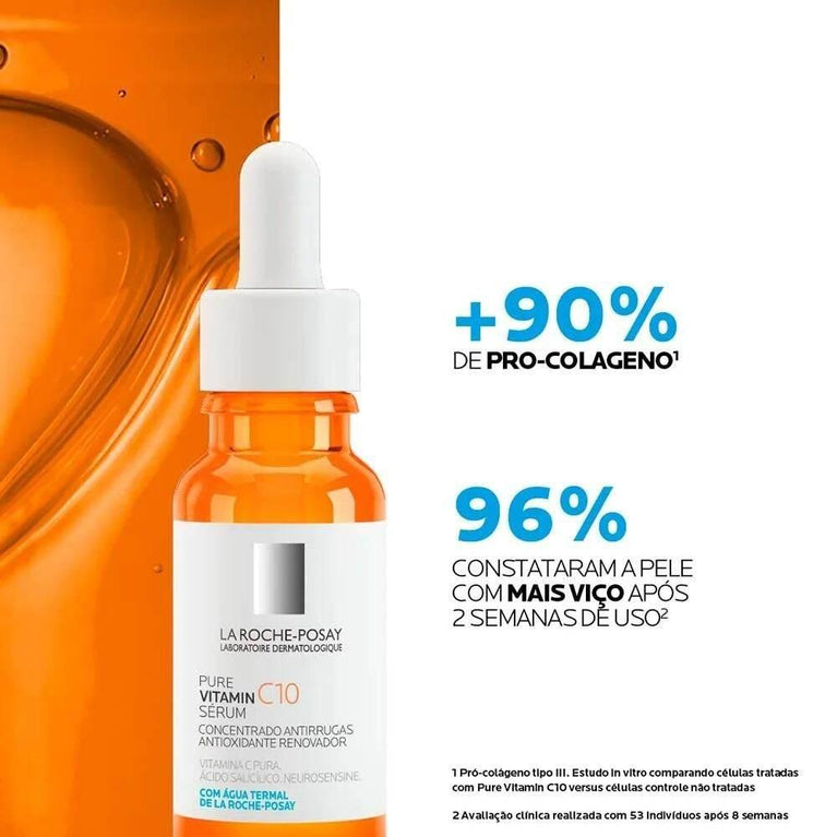 Sérum Facial Anti-Idade Pure Vitamin C10 La Roche-Posay 15Ml - Drogaria Poupa Centro
