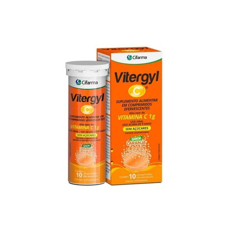 Vitergyl C Com 10 Comprimidos Efervescente - Drogaria Poupa Centro