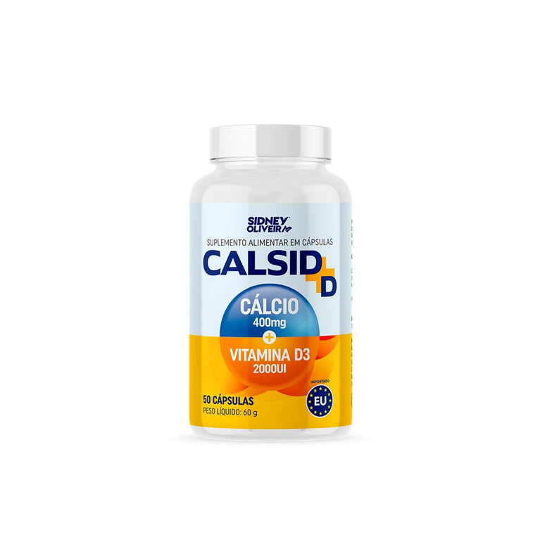 Cálcio 400mg + Vitamina D3 2000ui Calsid+d 50 Cápsulas União Europeia Sidney Oliveira