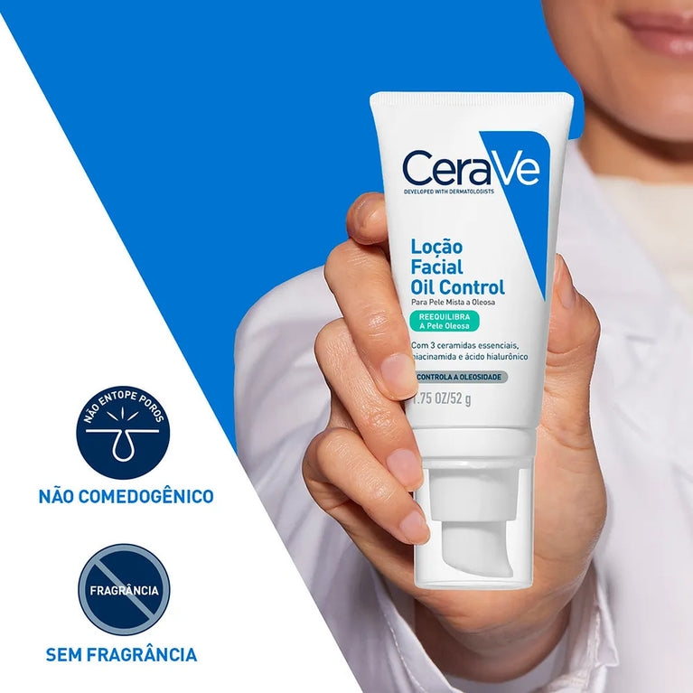 Loção Hidratante Facial CeraVe Oil Control Hidratação Sem Oleosidade com Ácido Hialurônico 52g