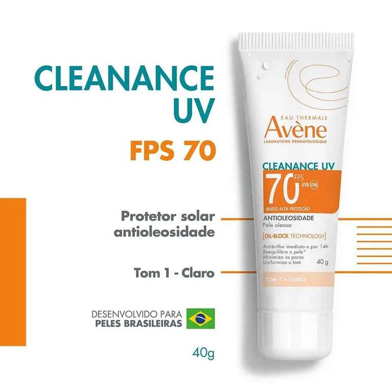 Protetor Solar Facial Avène Cleanance UV FPS 70 Claro 40g