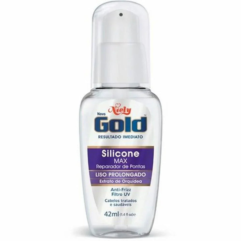 Reparador de Pontas Niely GOLD Silicone MAX: Liso Prolongado - 42Ml