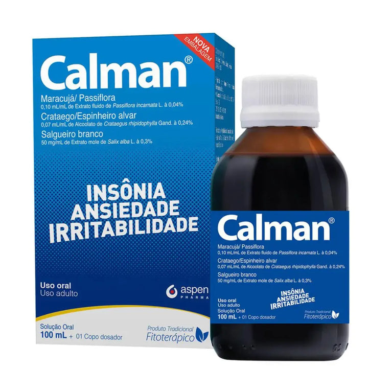 Calman 0,10mL/mL + 0,07mL/mL + 50mg/mL, caixa com 1 frasco com 100mL de solução de uso oral + copo dosador