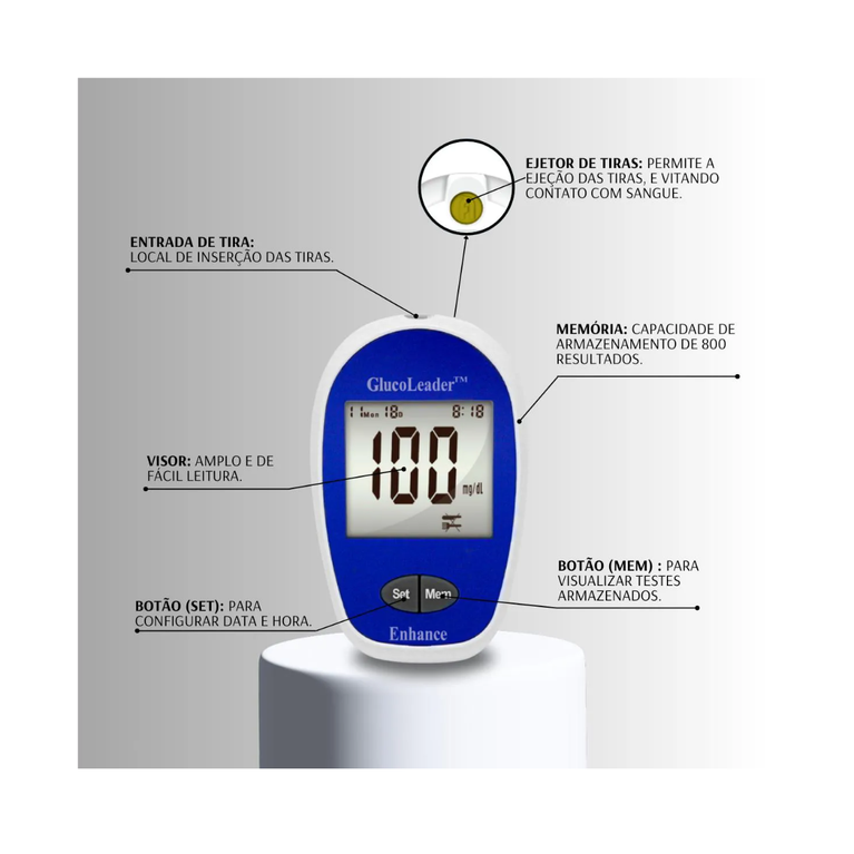 Aparelho Medidor De Glicose Glucoleader Enhance Monitor
