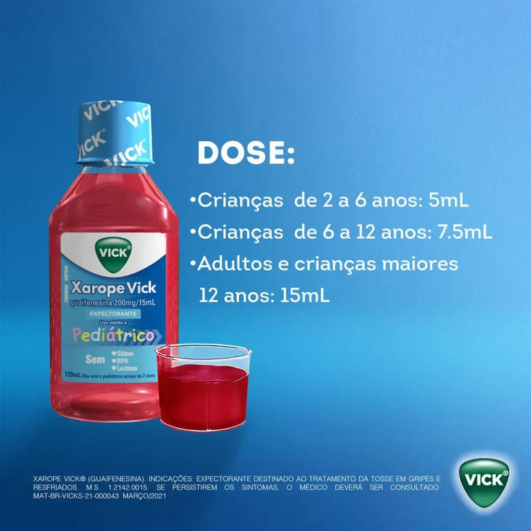 Vick Guaifenesina 200mg/15ml Xarope 120ml
